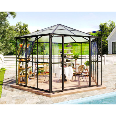 Serre hexagonale 12 x 10 x 8 pi avec raccords à branchement rapide Haver AMERLIFE de Grower de Grower's