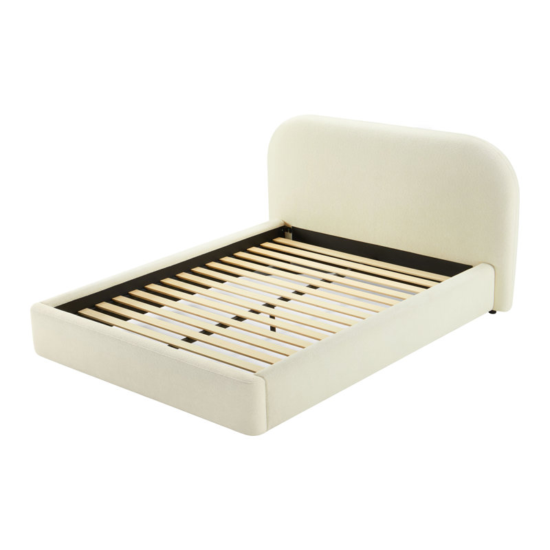Bed, Beige Fabric, Full 