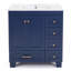 Meuble-lavabo bleu 30 po avec lavabo en céramique - Tiroirs à fermeture en douceur, structure en bois massif, rangement multi-organisateur, 76 x 47 x 85 cm-13449363