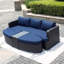 Chaise longue d'extérieur 5 pièces en osier avec coussins et table Toni-2562885-16132614