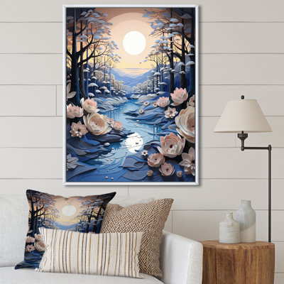 Winters Reflection Papercut II - paysages, impressions sur toile