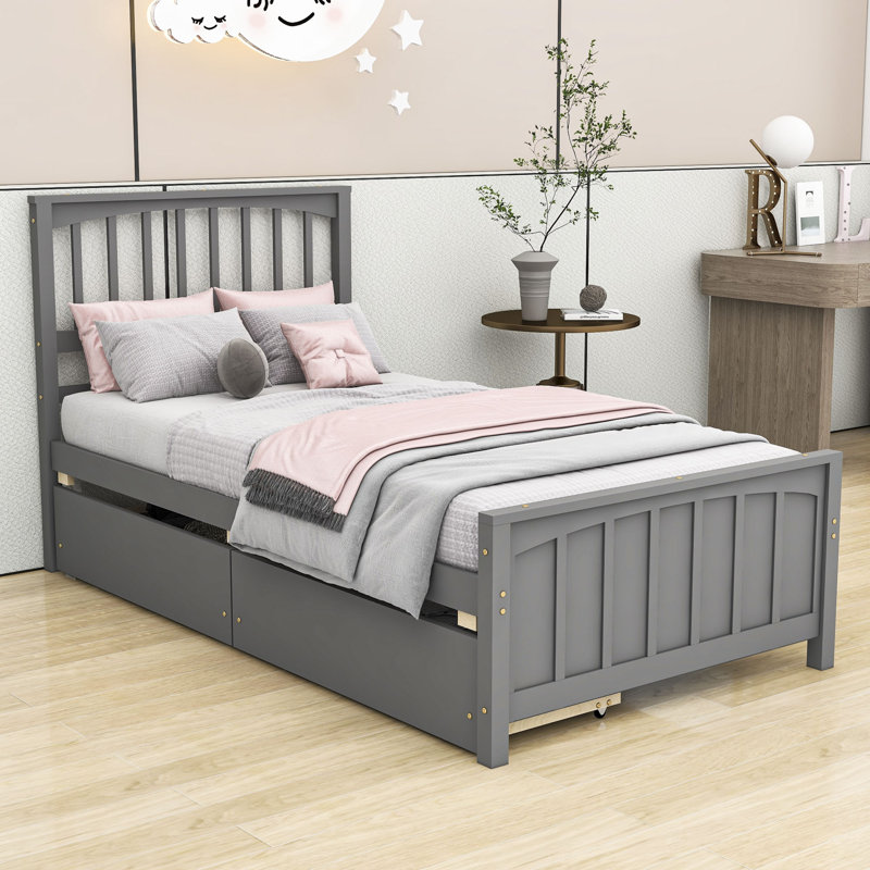 Caserta Kids Twin with Drawers, Gray