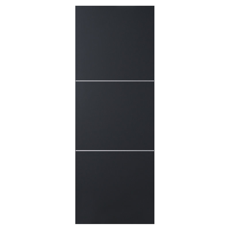 Dalle de porte intérieure moderne laminée noir doux Glam G-Pro 006 seulement 24 po x 96 po, Noir doux, 24 po x 96 po