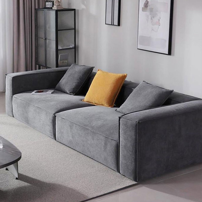 Canapé modulaire 86,61 po en velours côtelé gris