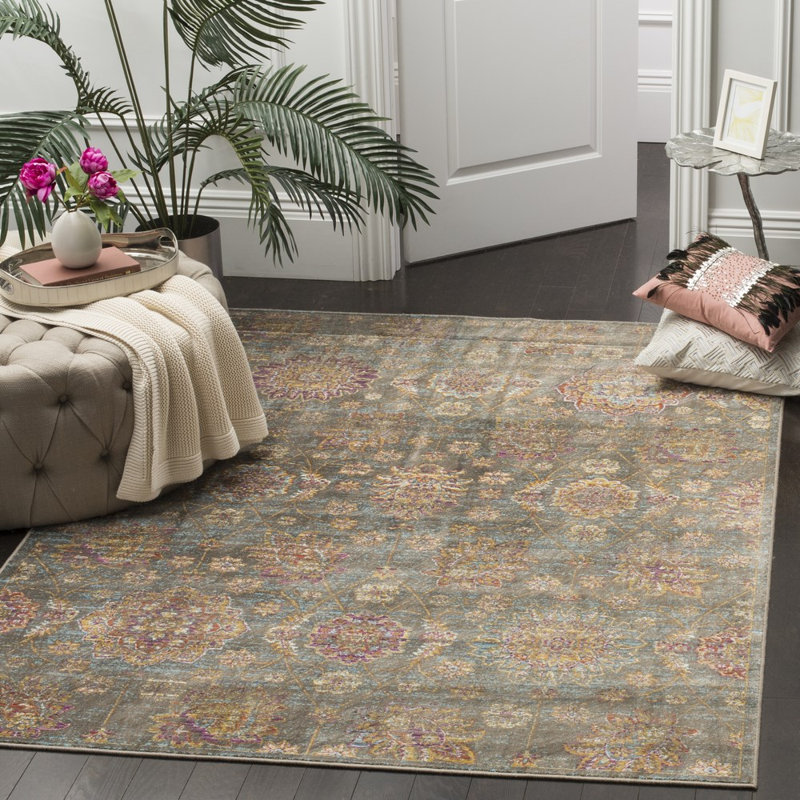 Beausejour Viscose Ikat Rug in Brown/Gray, Rectangle 5'1" x 7'7"