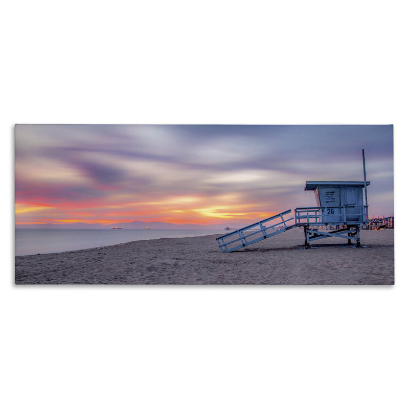 «Beach Hut Sunset» par Jeff Poe, H 20 po x l 48 po x P 1,5 po