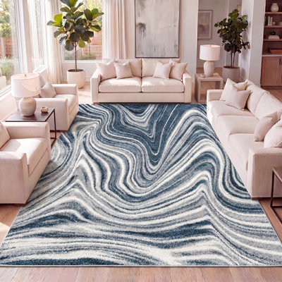 Tapis turquoise / crème Ledea