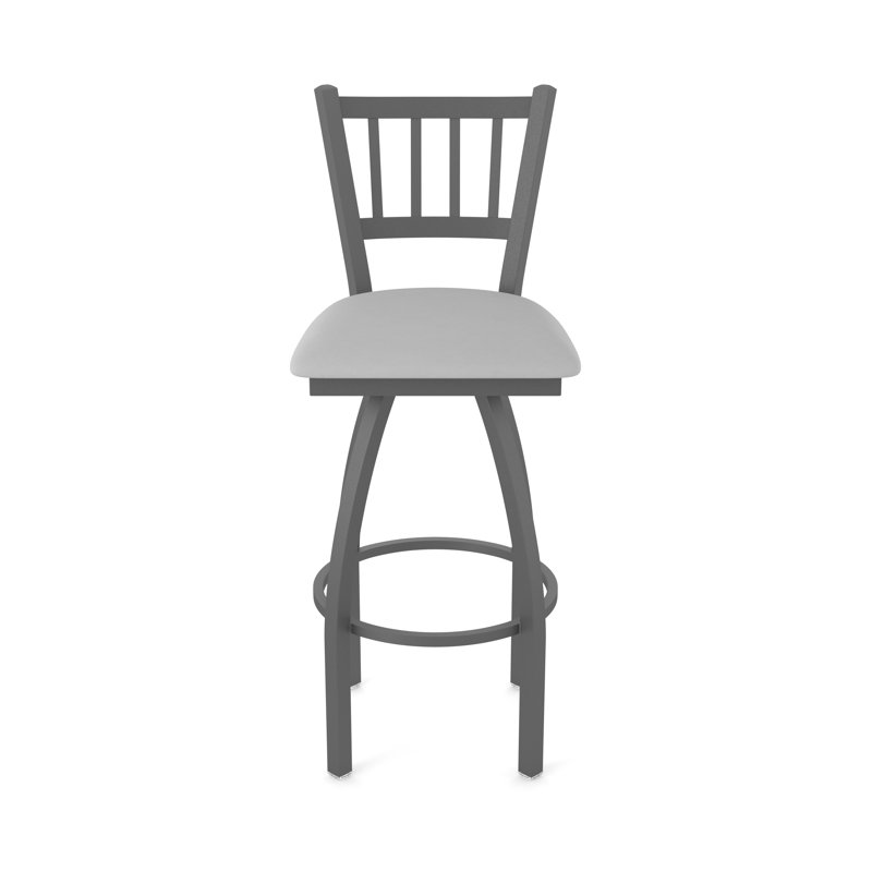 Tabouret pivotant 810 Contessa, Vinyle - gris Folkstone Canter, Étain, Tabouret de bar (siège d'une hauteur de 30 po)