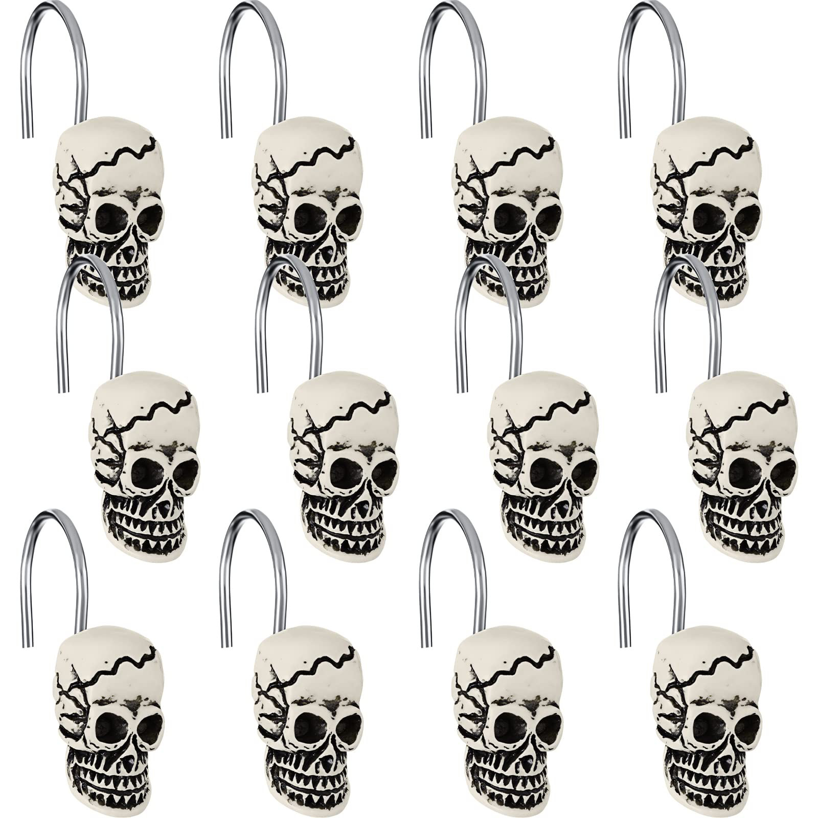 12 Anneaux De Douche En Acier Inoxydable Avec Système Coulissant - Crochets Antirouille Pour Rideau De Douche, Fenêtre Ou Armoire - 3