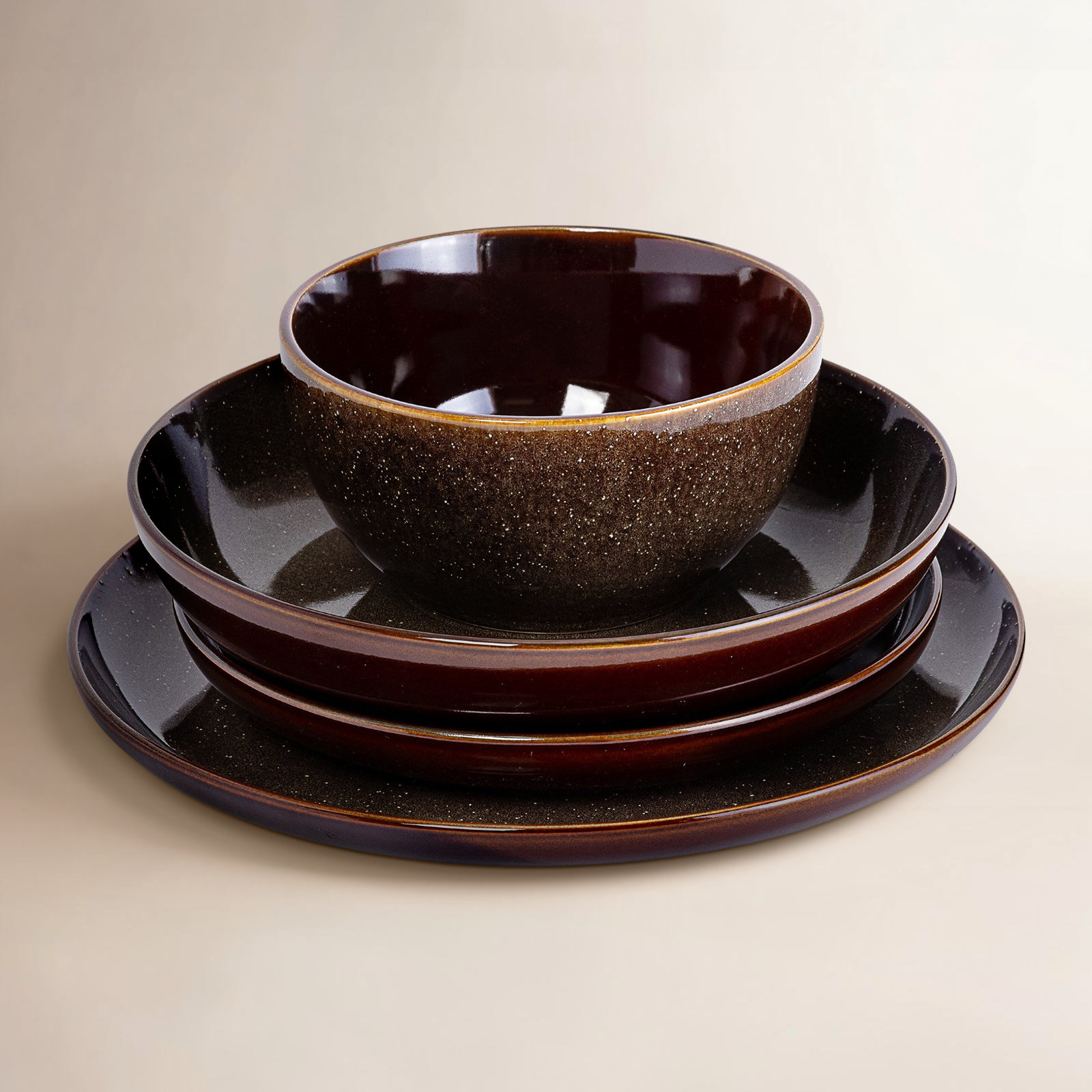 Gibson Elite Edwina 16 Piece Doible Bowl Dinnerware Set