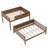 Full Bunk Bed With  Storage Shelf and Bookshelf,Wood Bunk Bed with Ladder and Guardrails,Detachable Design,Vintage Wood-802005578-802005577
