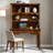 Retro Rectangular Brown Solid Wood Writing Desk-353285269