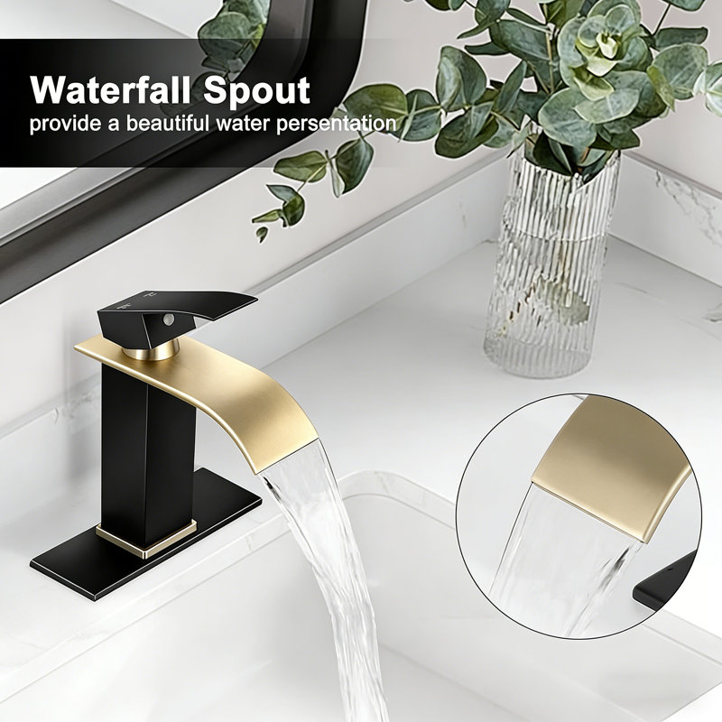 Basin Sink Faucet Single-Handle Bathroom Faucet, Satin Black, 1.2GPM