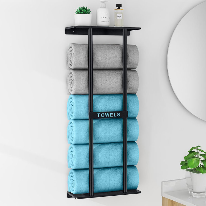 Porte-serviettes mural 30 "avec tablette, Black