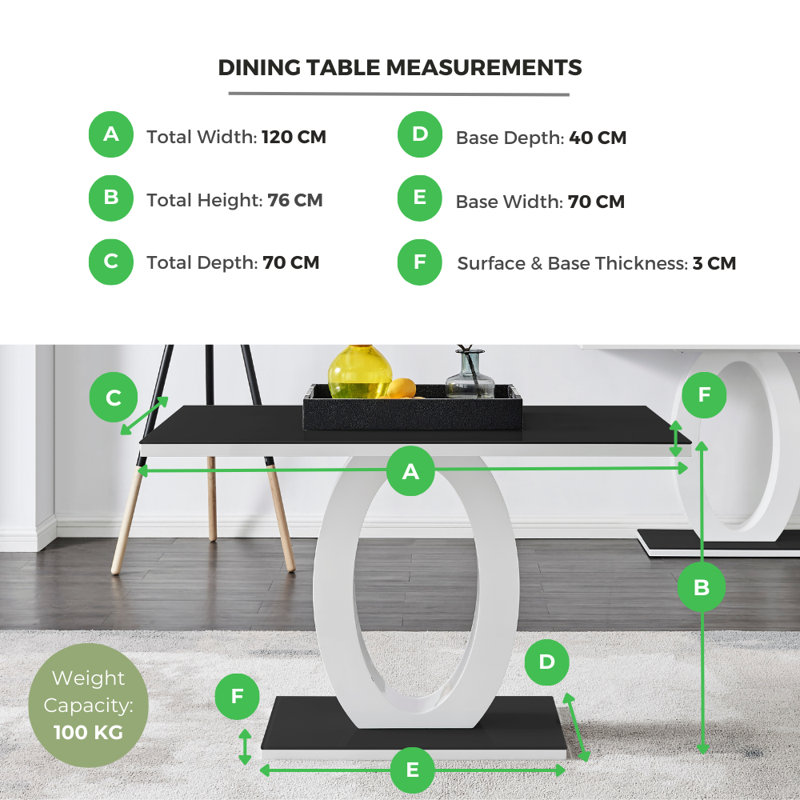 Scottsmoor Modern High Gloss & Glass Dining Table with 4 Luxury Faux Leather Chairs, Cappuccino