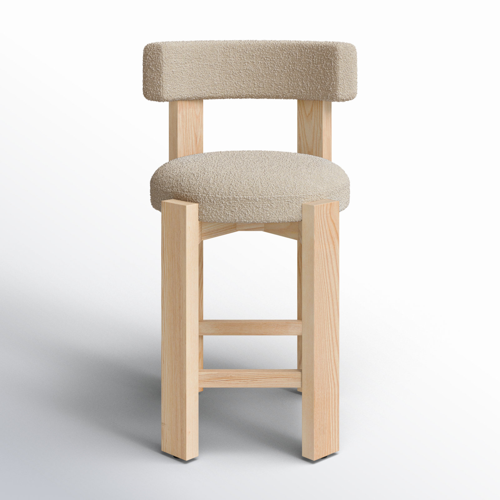 Eugenia Boucle Counter Stool, Brown