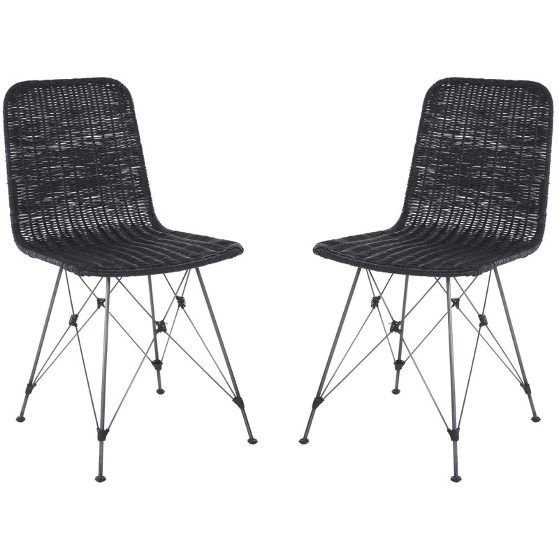 Chaise tissée Comptom, Noir, noir, noir, noir