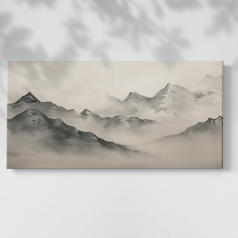 Paysage, série CCDXII, toile tendue avec châssis, prête à être accrochée, H 17 po x l 33 po, Doré