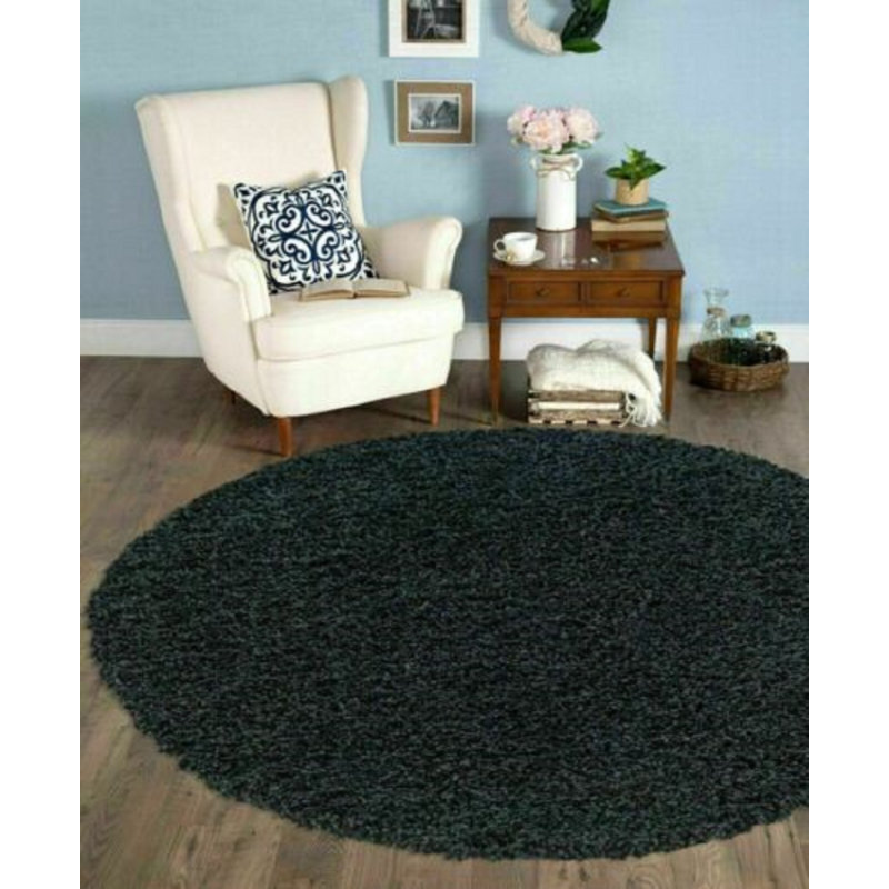 Round Conteh Solid Colour Shag 120cm X 120cm Area Rug