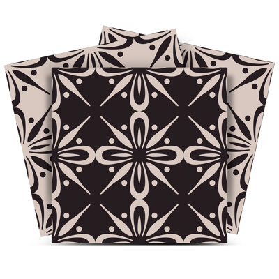 12" X 12" Gray and Black The Clover Peel and Stick Removable Tiles