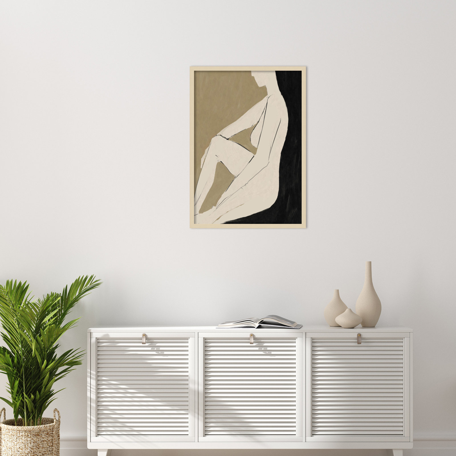 Chamois "Chill" Print by Dan Hobday, Brown Framed, 33" H x 24" W