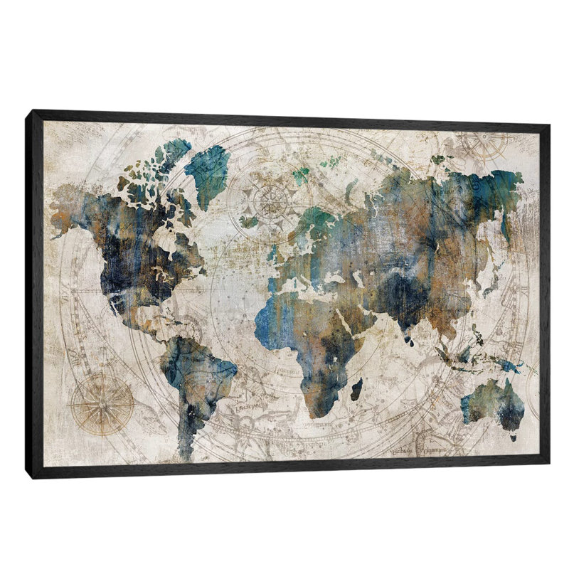 Celestial Map by Isabelle Z - No Frame Giclee Art Print on Canvas, Black Framed, 152.5 cm H x 101.5 cm W