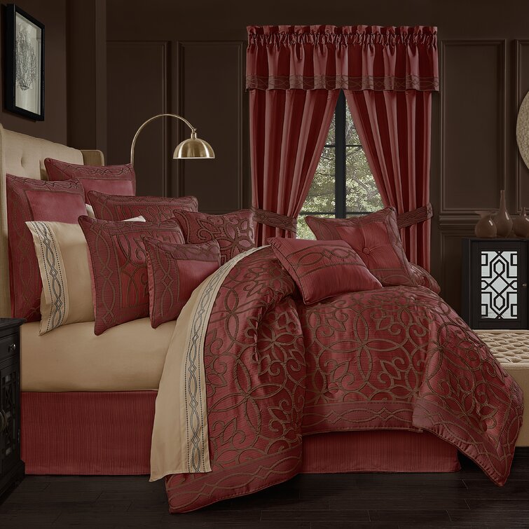 Red Barrel Studio® Bernardsville Red/Beige 4 Piece Comforter Set | Wayfair