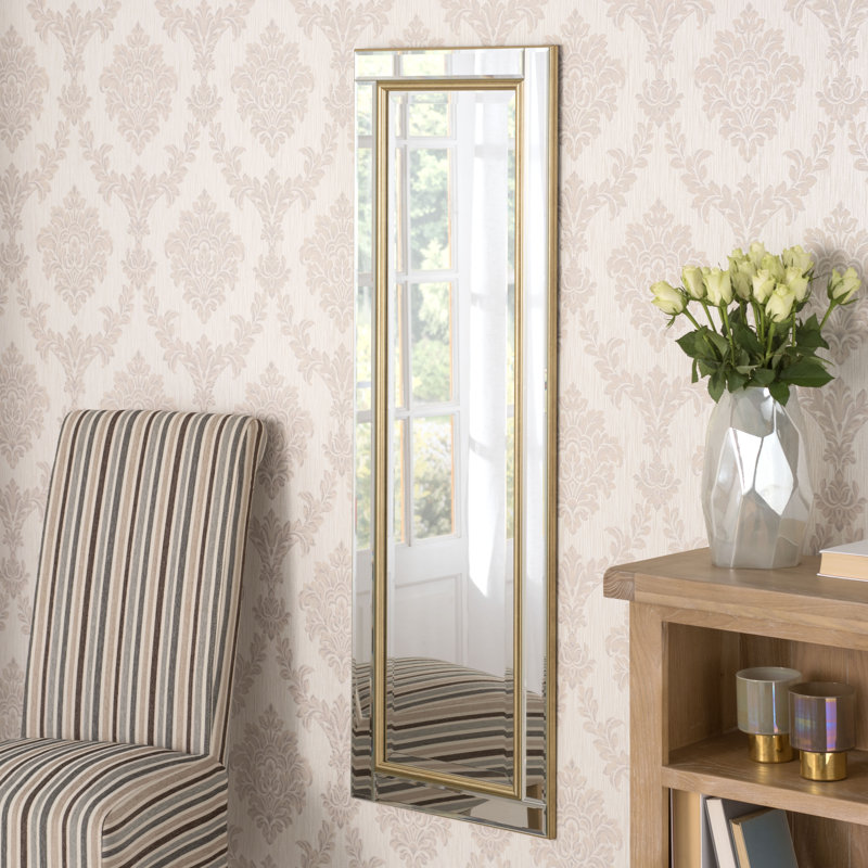 Abbate Venetian Bevelled  Accent Wall Mirror, 136cm H x 44.5cm W, Gold