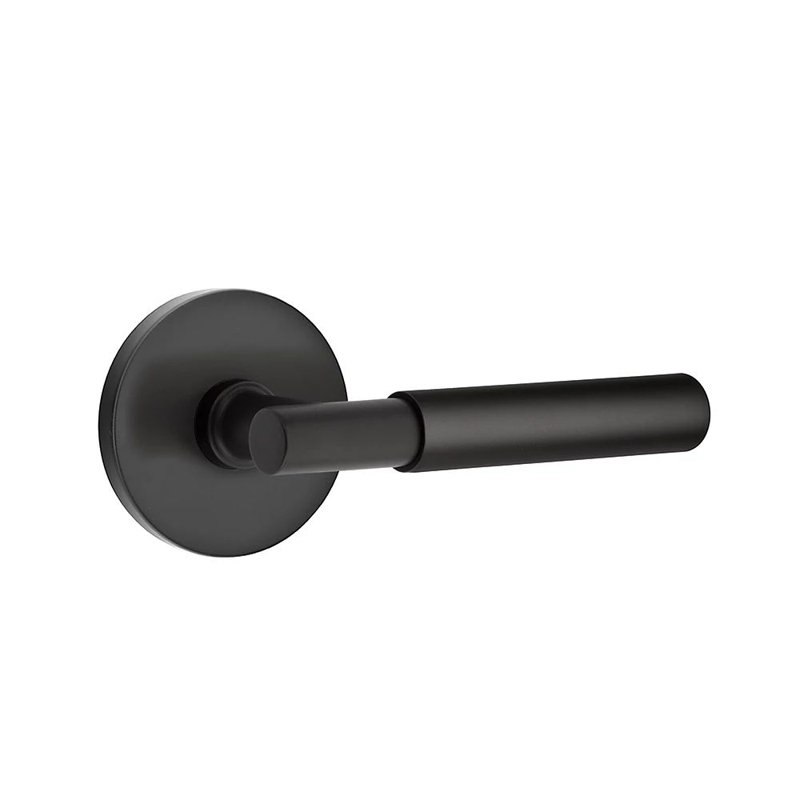 Emtek Select Privacy Interior Mortise w/ Disk Rosette & T-Bar Stem, Smooth Lever, Left, Flat Black
