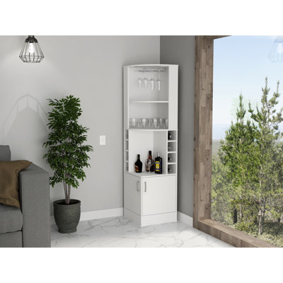 8 Liquor Cabinet In White With Functional And Attractive Features Bar Organized Storage For 8 Bottles Additional Space