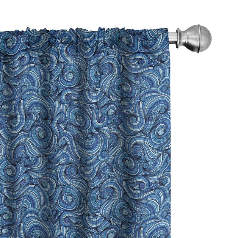 Asian Semi-Sheer Rod Pocket Curtain Panels, 28" x 84"
