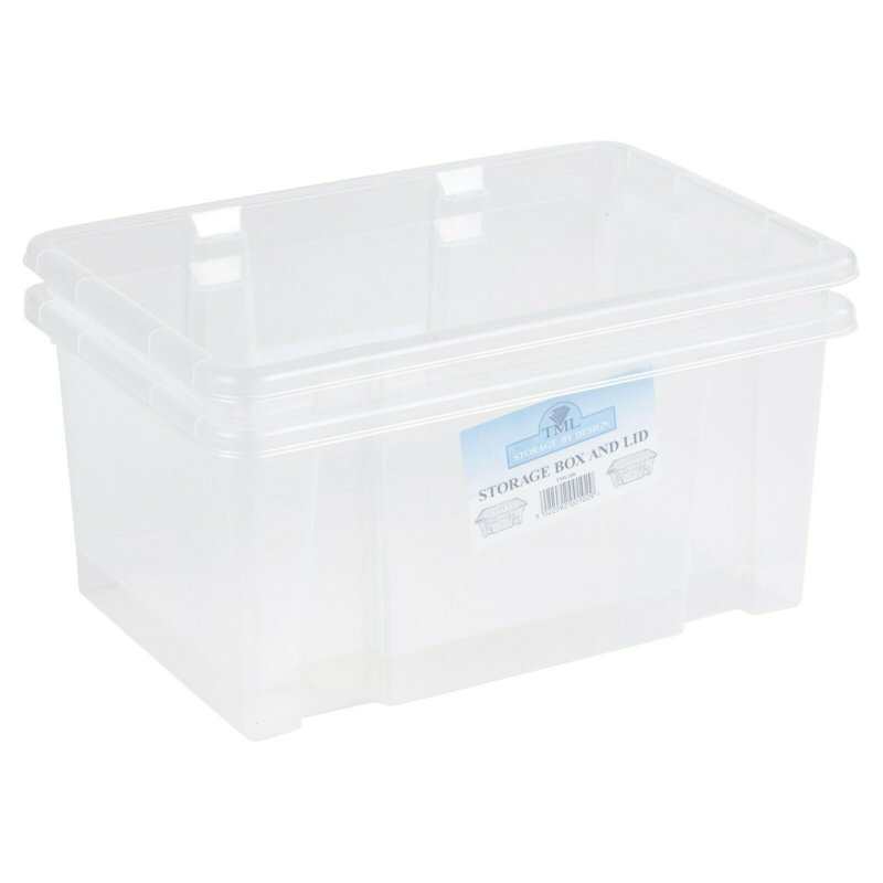 Symple Stuff Plastic Decorative Bin, Clear, 24 Litre