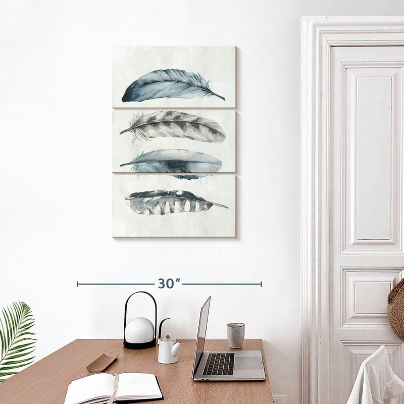 Brampt Indigo Feathers IV, 32" H x 20" W