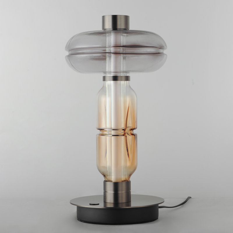 Gusto LED Table Lamp, Gunmetal, Smoked Gray/Warm Amber