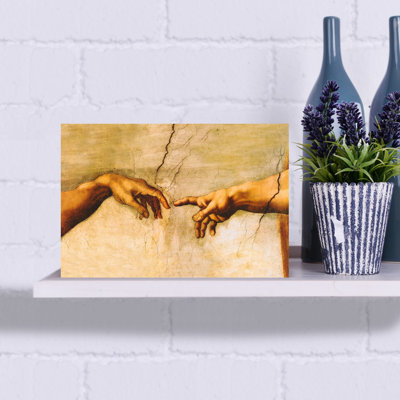 The Creation Of Adam, C.1510 Classic Vintage Abstract Architecture Wall Art Print by Michelangelo - Wrapped Canvas Print