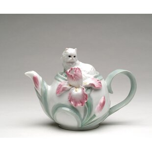 SAKI Large Porcelain Teapot, 48 Ounce Tea Pot with Infuser,  Loose Leaf and Blooming Tea Pot - White: Teapots