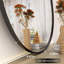 Miroir de salle de bain asymétrique en verre trempé et métal-623786704