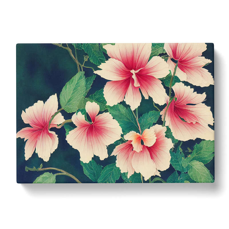 Delightful Watercolour Flowers - Wrapped Canvas Print, 35cm H x 50cm W x 3cm D