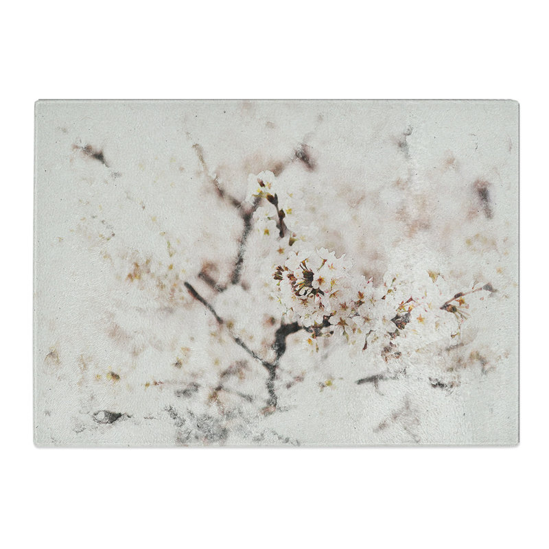 Cherry Blossom Flowers Vol.7 Watercolour Chopping Board, 0.4cm H x 28.5cm W x 39cm L