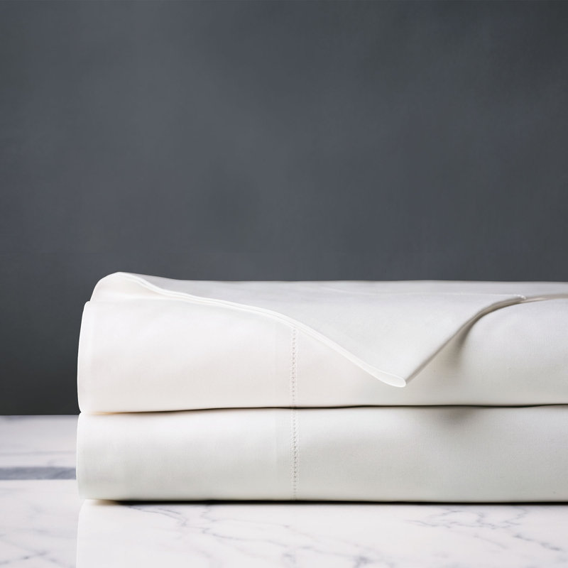 Gianna Egyptian Cotton Percale Flat Sheet, White, Twin Flat Sheet