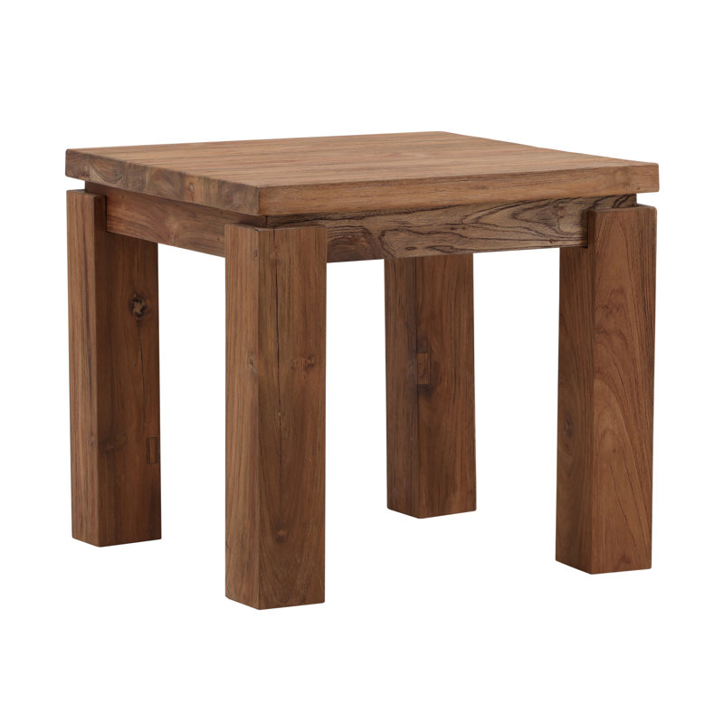Table de bout en teck récupéré de 24 po de largeur Micah, brun moyen