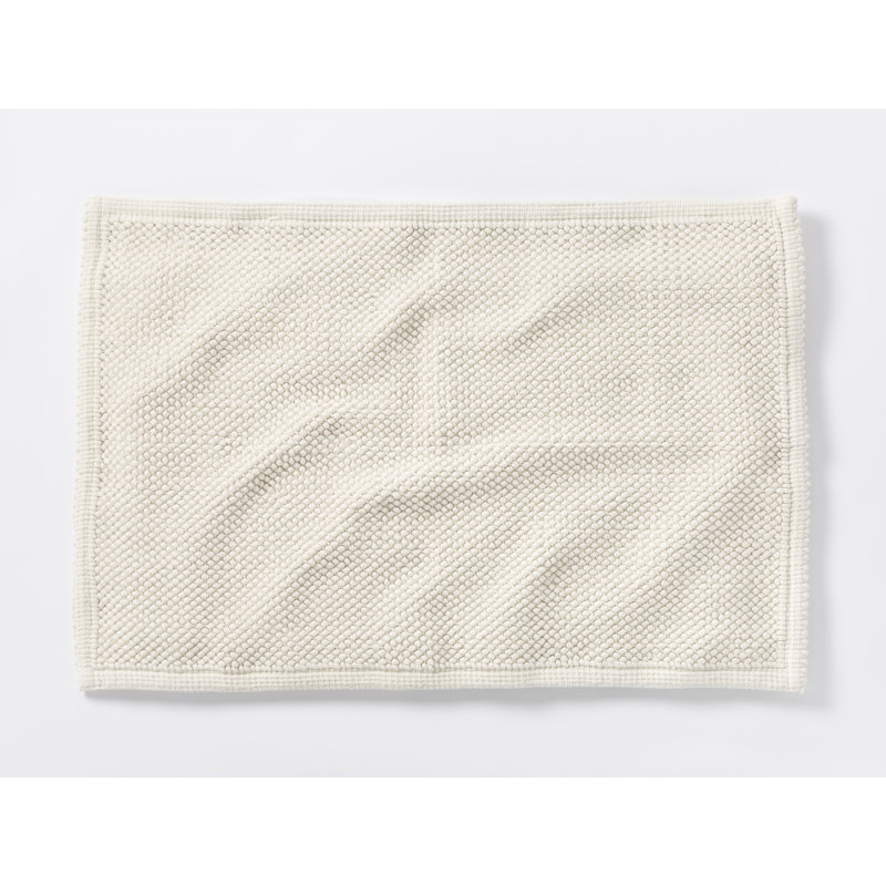 Alpine White Organic Cotton Pebbled Bath Rug 24'' x 36''