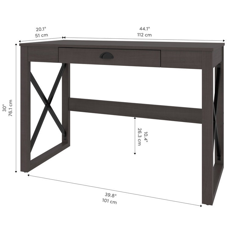 Bureau réversible Hyannis, Gris