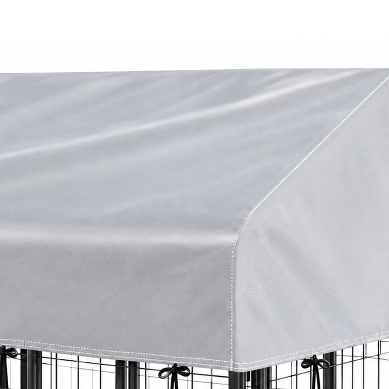 Outdoor Dog Kennel Cover, Heavy Duty Oxford Fabric Replacement Roof with UV Protection