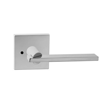 Bravura 943-7 Privacy Raleigh Lever on Square Contemporary Rose in Bright Chrome