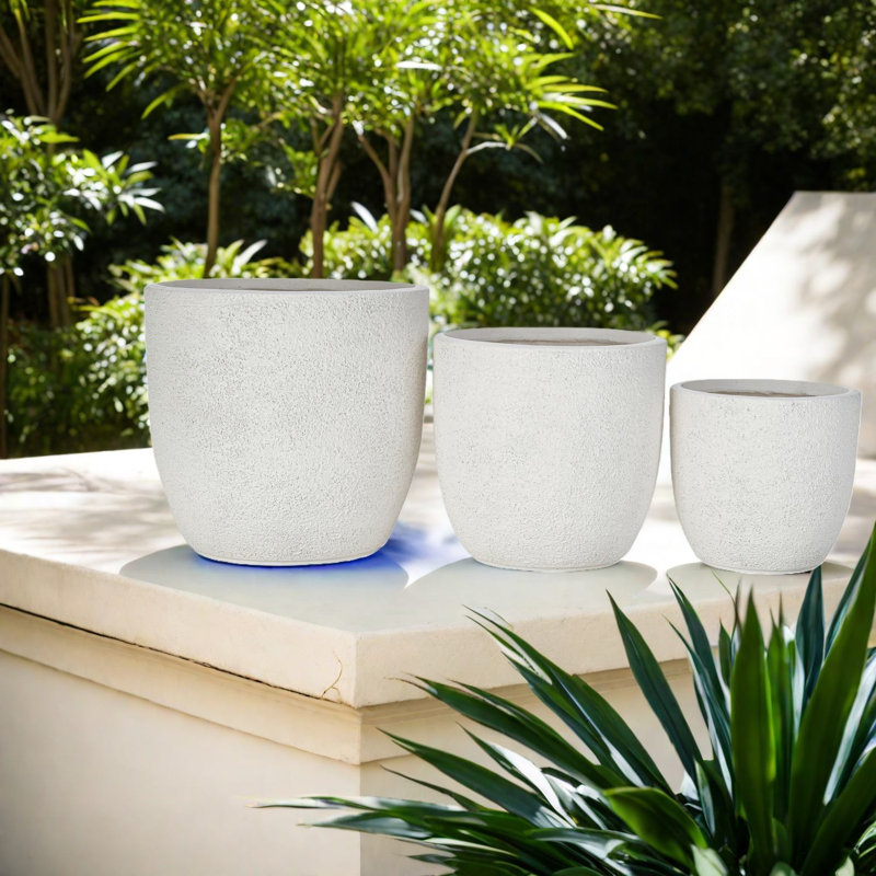Ensemble de jardinières Durable Mgo, fini mat moderne, utilisation intérieure et extérieure
