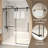 56-60"x76"H Matte Black Frameless Sliding Tempered Glass  Shower Door 5/16"(8mm) Clear​