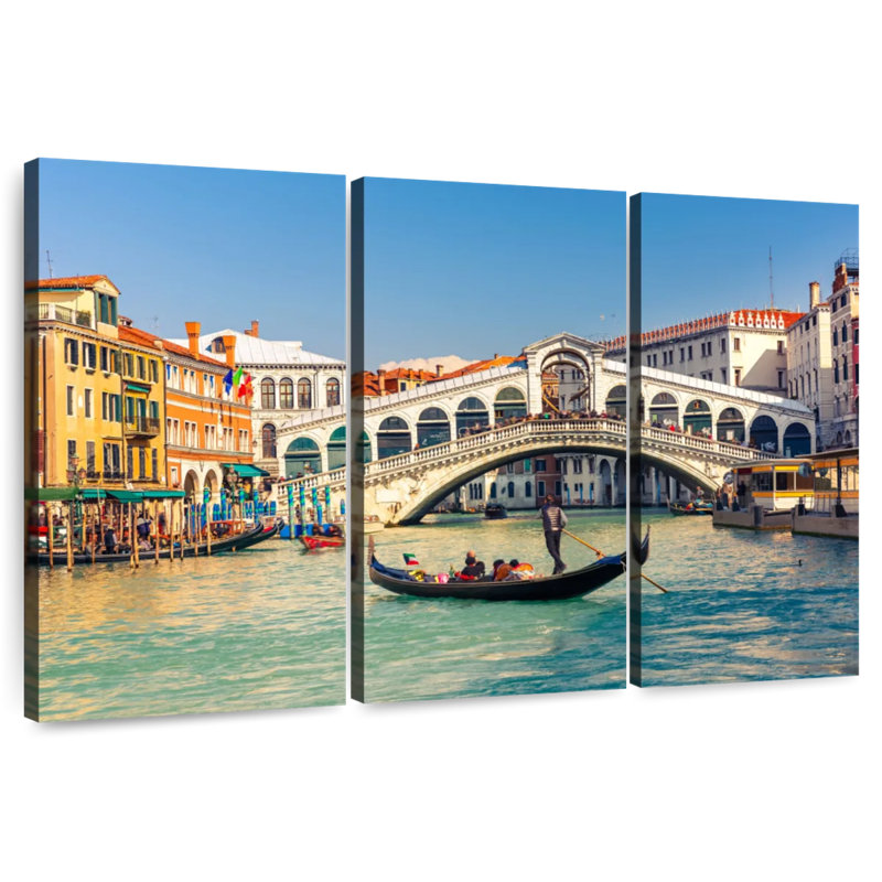 Gondola And Rialto Bridge, 28" H x 45" W