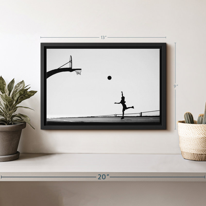 Joueur de basketball, reproduction sur toile, H 9 po x l 13 po
