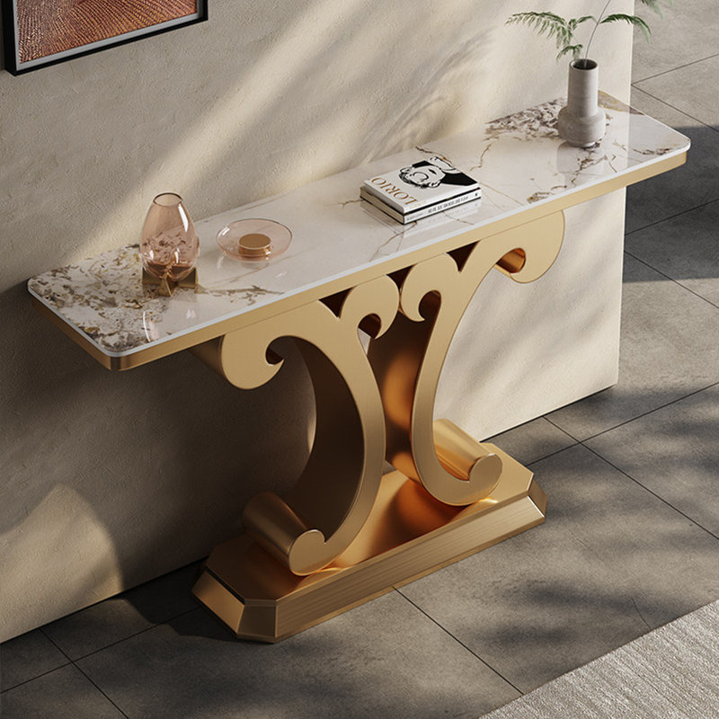 Console luxueuse en métal de style italien, H 33,4 po x l 59 po x P 13,7 po